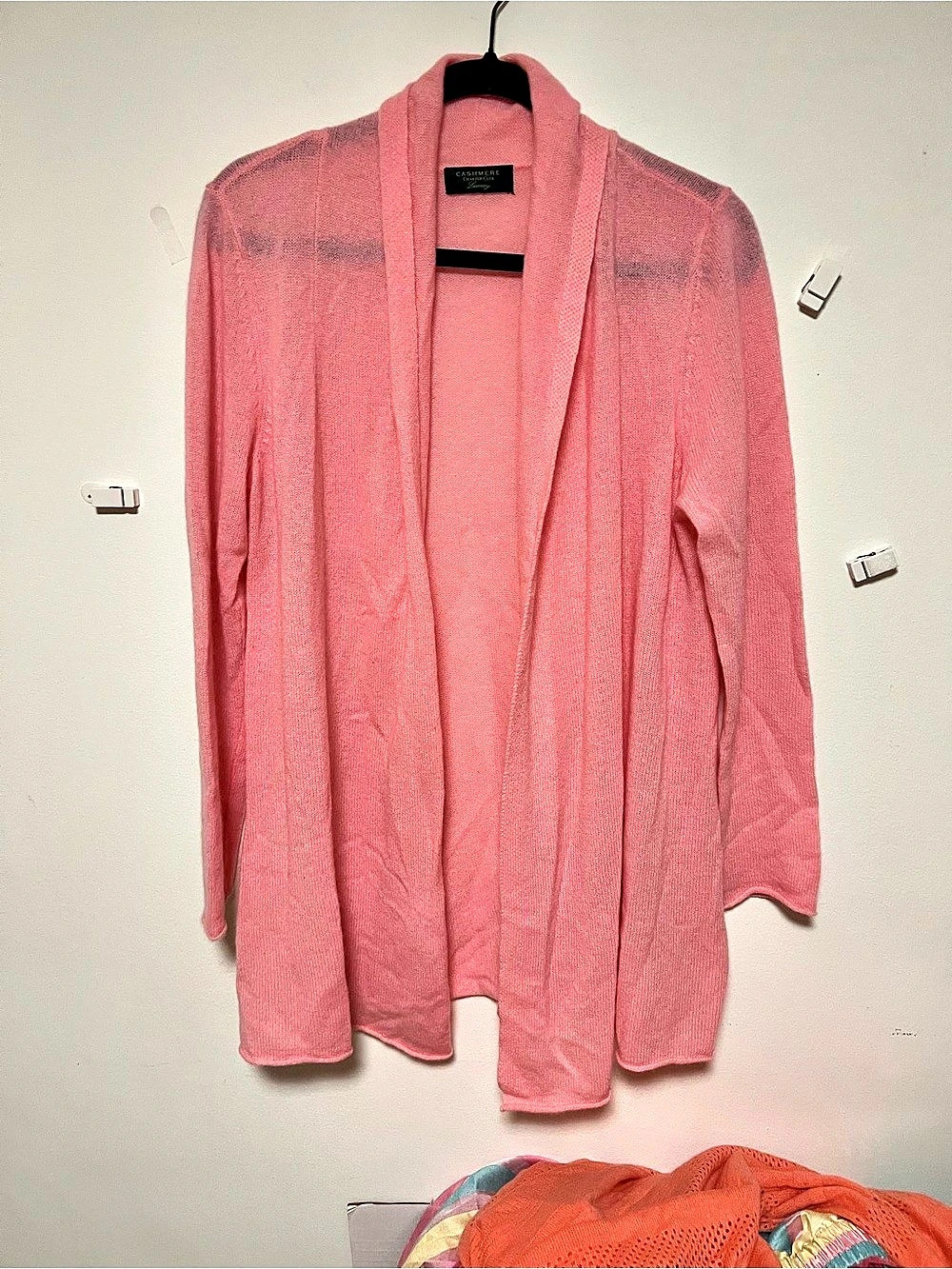 Charter Club Coral/Pink Open-Front Cashmere Duster Cardigan